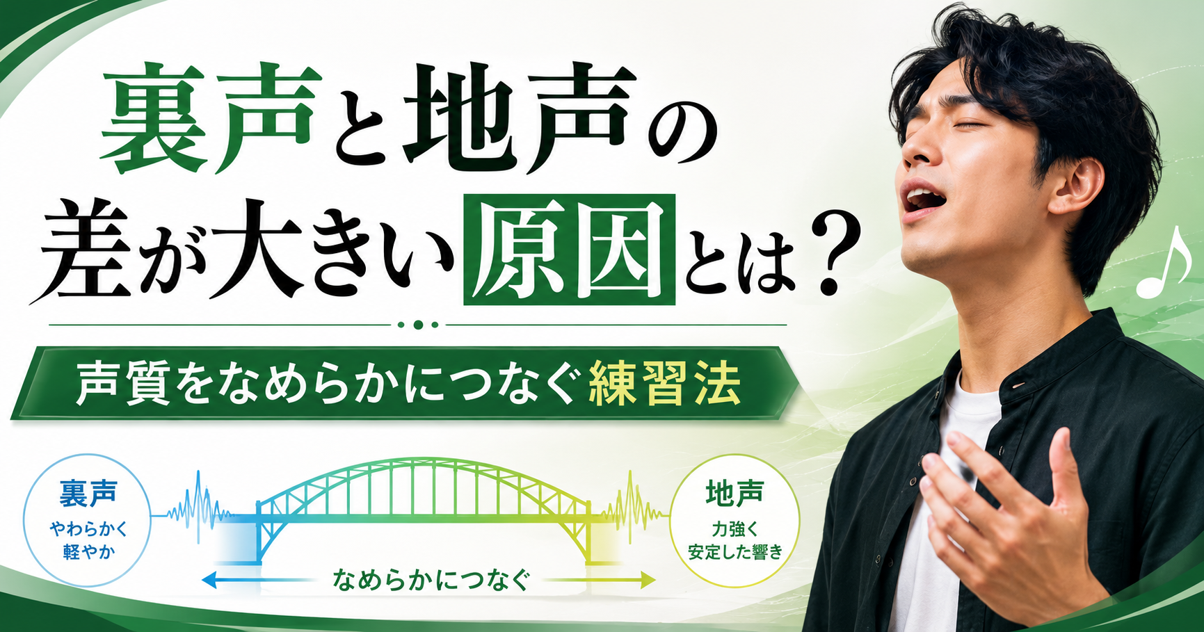 裏声と地声の差が大きい原因とは？声質をなめらかにつなぐ練習法
