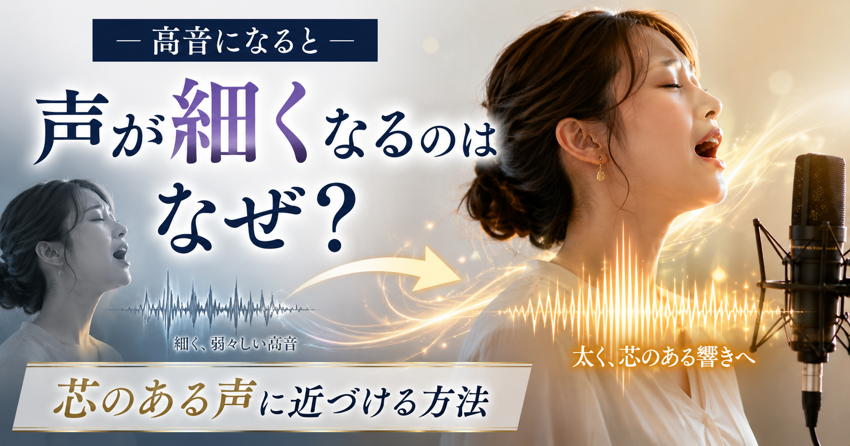 高音になると声が細くなるのはなぜ？芯のある声に近づける方法