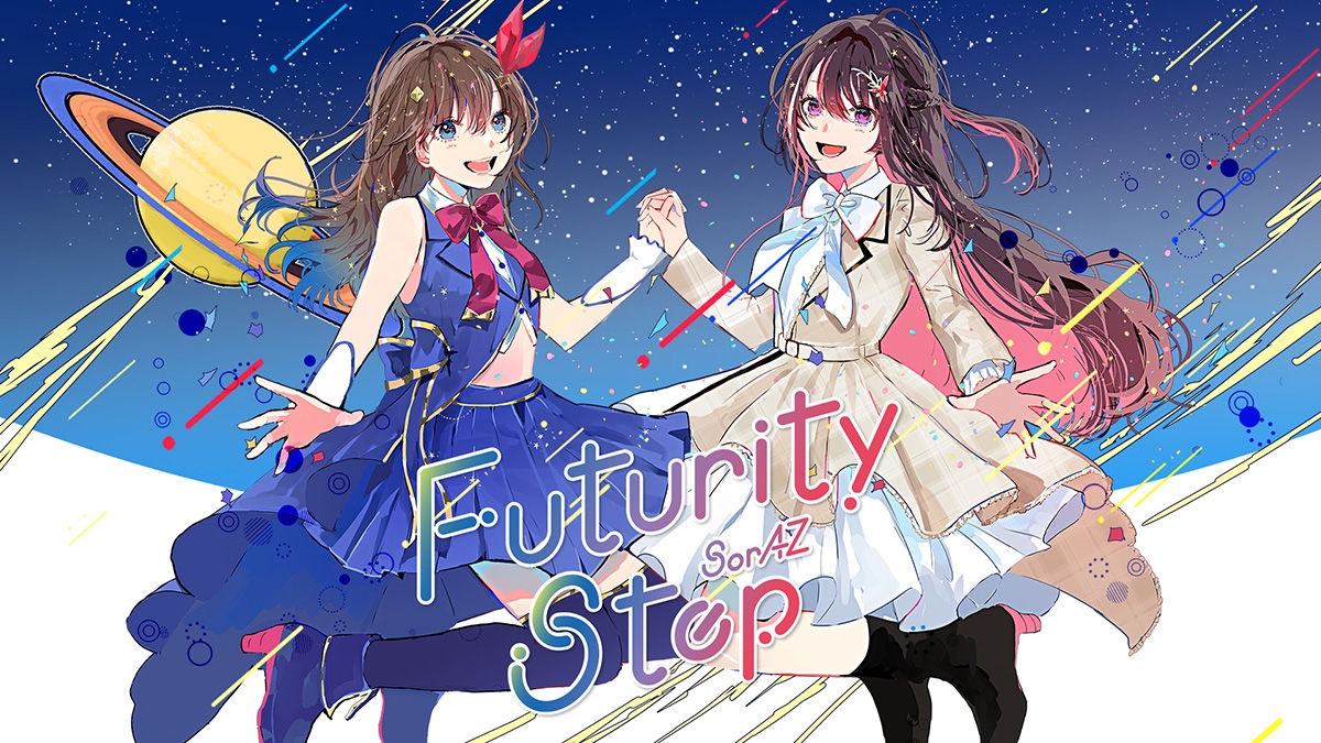 SorAZのときのそら(左)とAZKi(右)、『Futurity Step』のビジュアル(2023年)